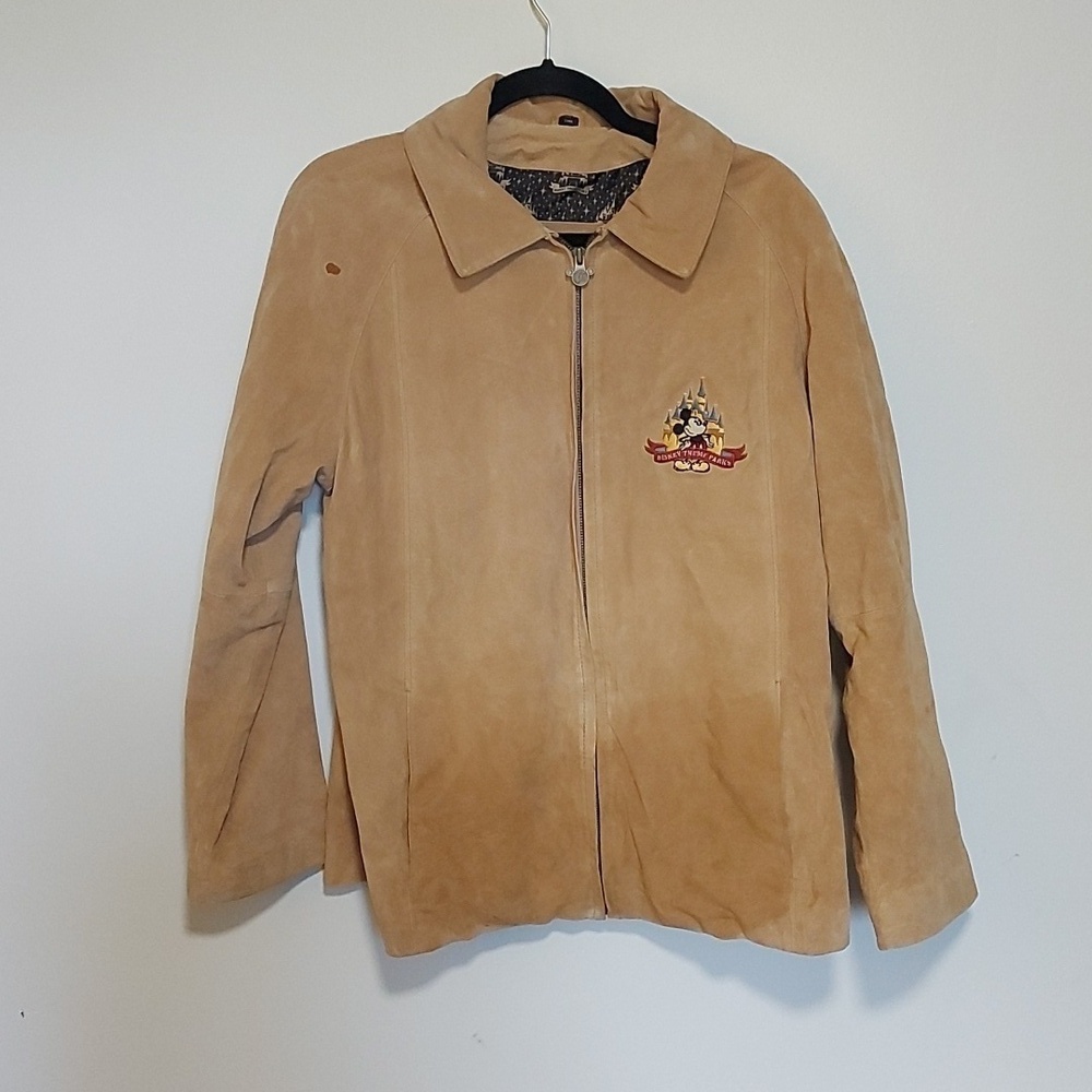 🌹Walt Disney world suede leather jacket LARGE  disney theme parks mickey
